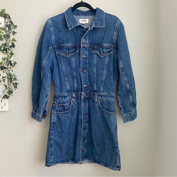 AGOLDE Baloon Sleeve Long Sleeve denim Dress - Picture 3 of 9